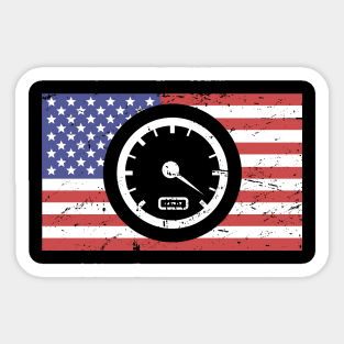 American Flag | Speedometer Race Car Racing Sticker